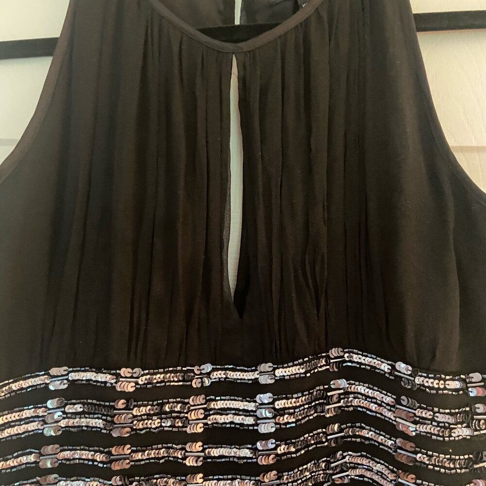 Vtg Adrianna Papell Silk Dress Size 10 Beaded Black Evening Cocktail Formal - Picture 6 of 10